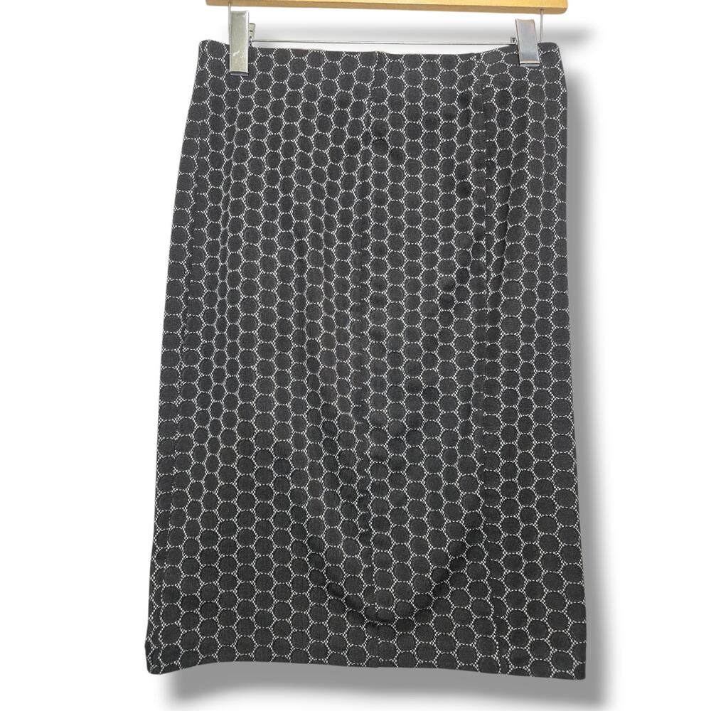 ELLE women's Black & White Geometric Honeycomb Pencil Skirt Size Small - Picture 3 of 7